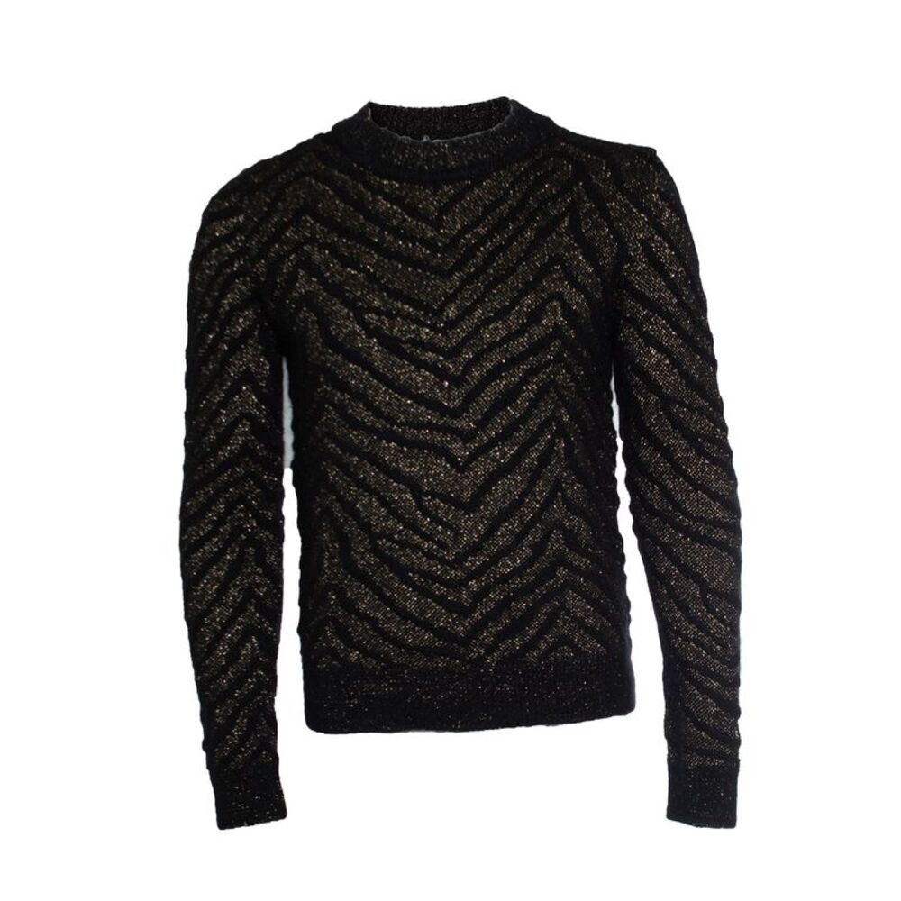 Saint Laurent, 2018 black and gold jacquard crewneck